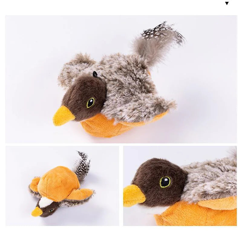 "Interactive Rechargeable Chirping Bird Cat Toy with Catnip and Realistic Movements"