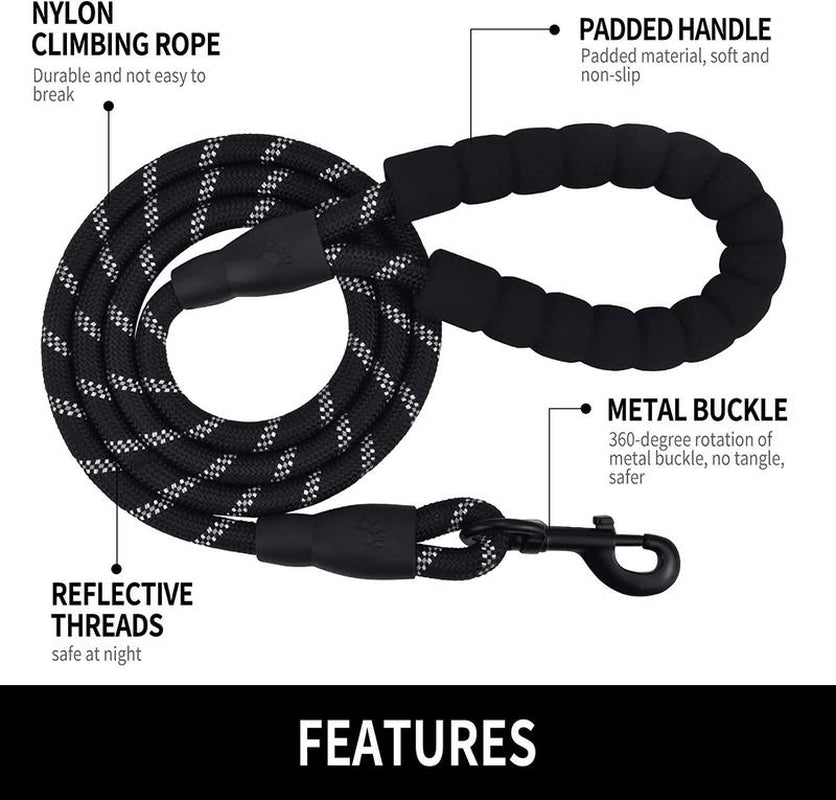 Ultimate Reflective Dog Leash with Comfort Padded Handle - Perfect for All Dog Sizes!