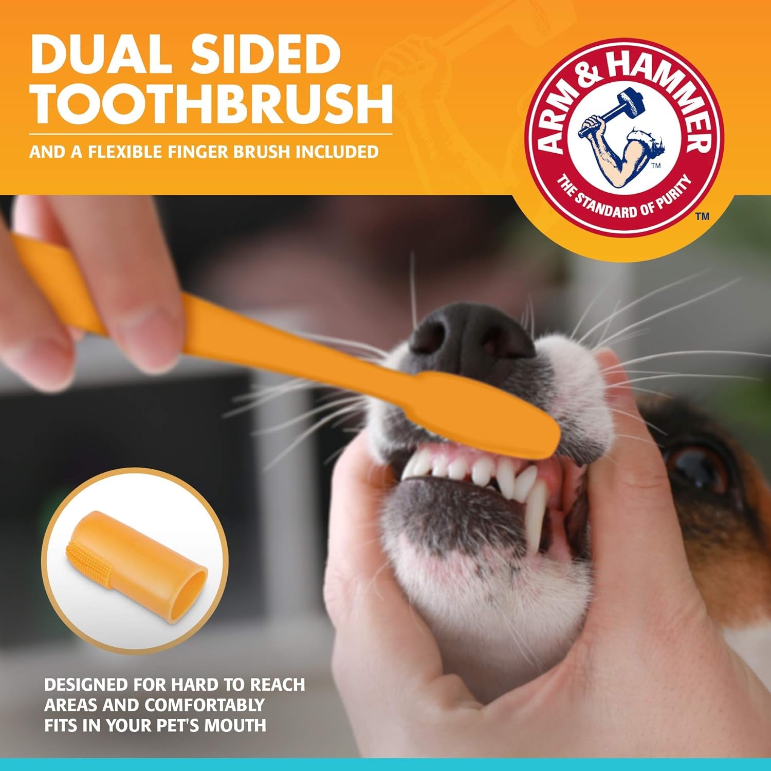 Dog Dental Care Fresh Breath Kit for Dogs | Contains Toothpaste, Toothbrush & Fingerbrush | Reduces Plaque & Tartar Buildup | Safe for Puppies, 3-Piece Kit, Vanilla Ginger Flavor